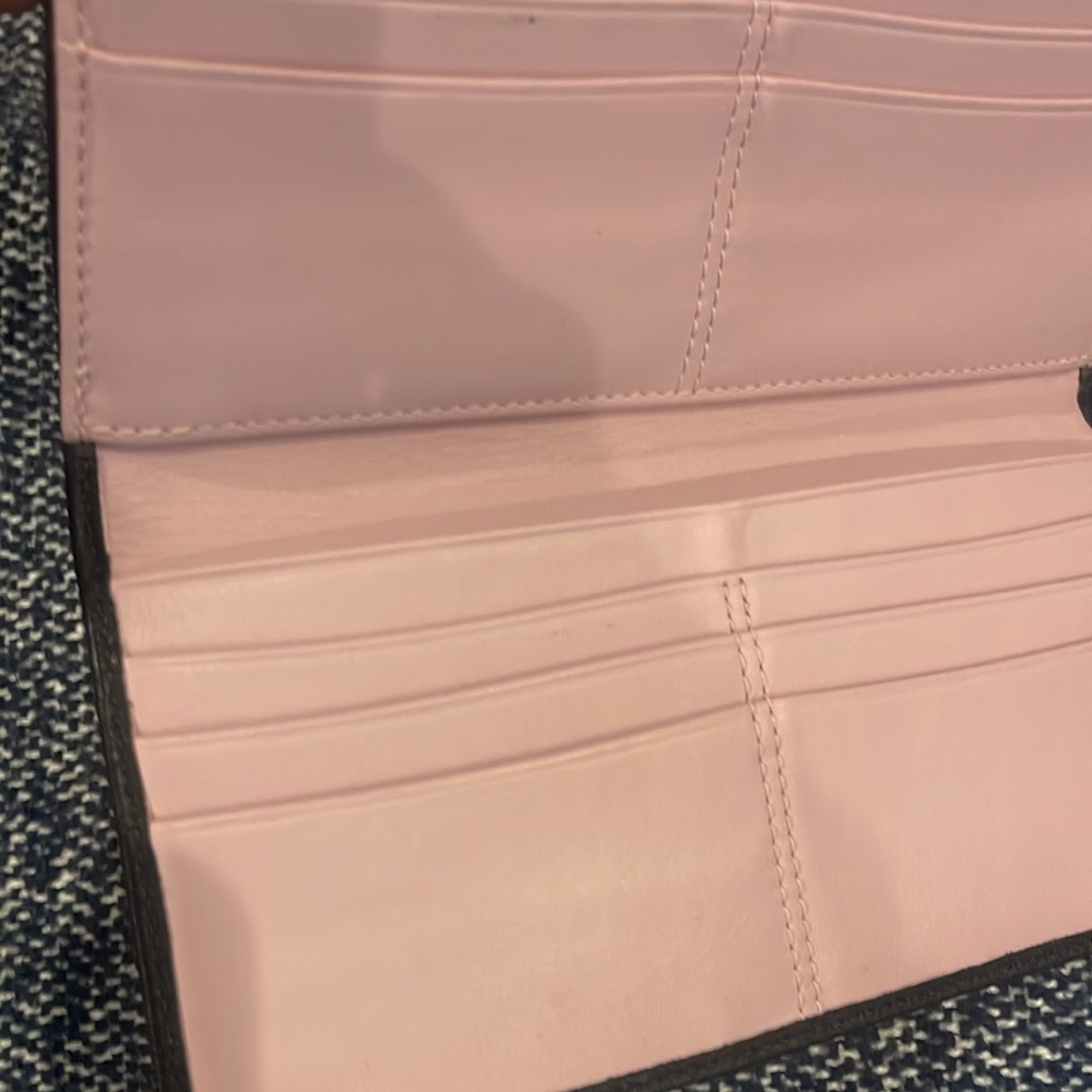 Coach Black Ladies Leather Wallet with Pink Trim EUC - Picture 6 of 12